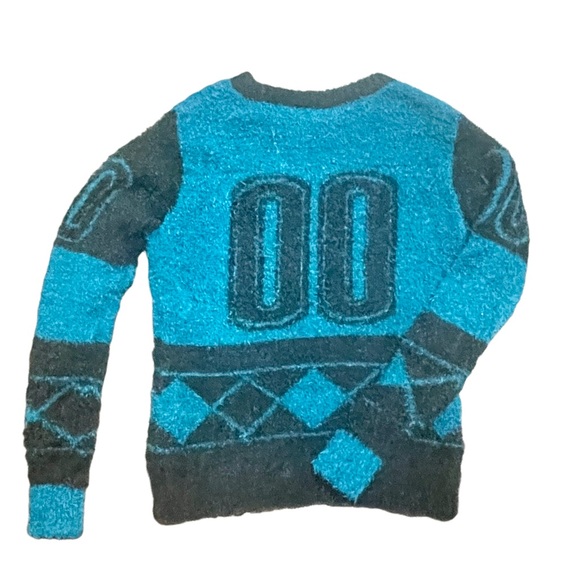 Philadelphia Eagles NFL Klew Women's Fuzzy Ugly Sweater Eyelash Green Crew Sz S - Picture 2 of 7